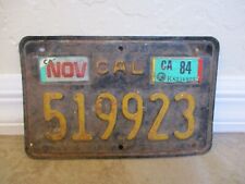 Vintage California 1963  Black / Yellow Motorcycle license plate picture