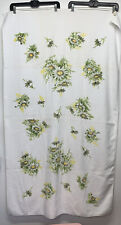 Vintage 70’s MCM White Yellow Green Daisy Terry Cloth Beach Bath Towel 35” X 60” picture
