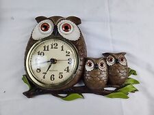 Vintage 1970s New Haven Owl Clock WORKS PLEASE READ DESCRIPTION picture