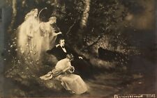 1900s Mystic card Ghosts of Inspiration B&W card ANTIQUE POSTCARD picture
