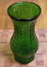 FTD Green Glass Vase Fern Pattern 10 Inch Tall picture