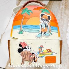 2024 Disney Parks Mickey & Minnie Summer At The Beach Loungefly Minni Backpack picture