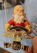 RARE HARLEY DAVIDSON CHRISTMAS ORNAMENT SANTA HOLDING SCREAMING EAGLE DATED 1997 picture