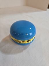  Hinged Trinket Boxes Jewelry Ring Ceramic Heart Clasp Blue picture