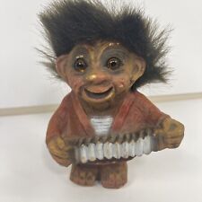 Vintage NyForm Glass Eyed Troll Playing Accordion No. 709 Norway Retired picture