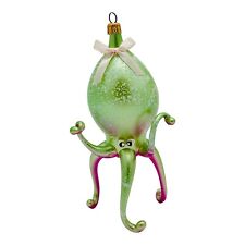 Soffieria De Carlini Italian Octopus Squid Glass Ornament 6” Green Purple RARE picture
