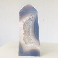 529g Natural Druzy Agate Quartz Crystal Geode Obelisk Mineral Healing T746 picture