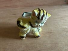 Striped Kitten Planter Shawnee Pottery USA 723 Ceramic Cat Tabby Small Vtg Cute picture