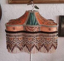  Victorian Style  Embroidered  & Beaded Fringed Hand Made Lamp Shade picture