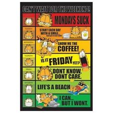 GARFIELD POSTER Can't Wait for the Weekend NEW 24x36 picture