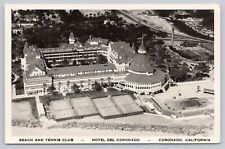 Coronado California, Hotel Beach & Tennis Club, Vintage RPPC Real Photo Postcard picture