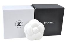Authentic CHANEL Camellia Paper Weight Ceramic White CC Box K7370 picture