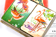 Pink Flamingos EE Fairchild Mid Century Dual Playing Cards Set Florida Souvenir picture