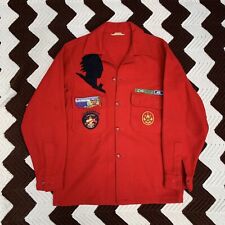 Vintage 1970s Boy Scout of America Red Wool Coat Official Jacket W/ Patches. picture