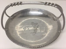 BW BUENILUM  Vintage Aluminum Grape Design Serving Tray with Twisted Handle picture