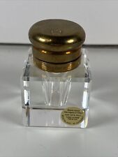 Vintage Mont Blanc Lead Crystal Inkwell Ink Well W Germany Rare Brass VGC picture