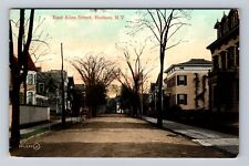 Hudson NY-New York, East Allen Street Residences, Vintage c1908 Postcard picture