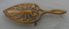 Vintage Wilton cast iron footed trivet painted gold-marked picture