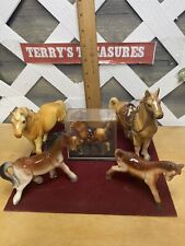 Vintage Lot Of 5 Beautiful Ceramic Horse Figurines Various Makers & Sizes picture
