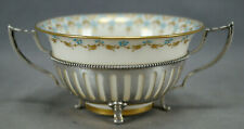 Lenox Turquoise Beaded & Gold Floral & Gorham Sterling Bouillon Cup 1896-1906 C picture
