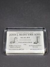 Vintage Philadelphia J. Mcintyre Sons Scales Glass Paperweight With Mirror picture