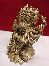 Brass 7 inches Maa Gayatri  Hindu Goddess Usa Seller Fast Ship picture