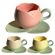 Tulip Coffee Mug Tulip Shaped Mugs Ceramics with Sucera for Tea Milk picture
