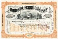 Hoboken Ferry Co. signed by Emanuel Lehman - 1890's dated Autograph Stock Certif picture