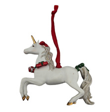 Vintage 1994 Princeton Gallery Hand Painted Unicorn Christmas Ornament Yuletide picture