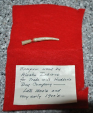 Vintage Alaskan Dentalium Shell Wampum Displayed on Red Felt picture