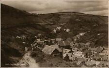 1946 RPPC Panorama-Polperro,Cornwall Real Photo Post Card 2d stamp Vintage picture