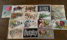 Lot of 16 Antique Large Letter First Names~Vintage Name Greetings~Postcards~k-28 picture
