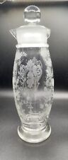 Cambridge Glass Rose Point Cocktail Shaker w/Glass Stopper 32 oz c. 1930/1940s picture