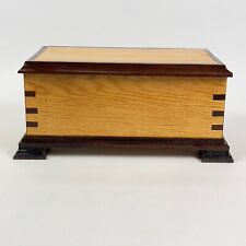 Hade Made Large Wooden 2 tone Trinket, Storage or Jewelry Box 14