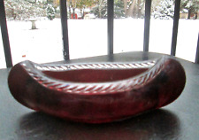 Antique Ruby Red Glass Canoe (not etched) 1900's US Co Novelty Glass  Figurine picture