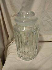 Vintage L. E. Smith Moon and Stars Large Clear Glass Canister picture
