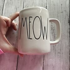 PREOWNED RAW DUNN COFFEE MUG MEOW CUP WHITE BLACK  picture