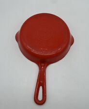 VTG GRISWOLD CAST IRON SKILLET NO 3 ERIE PA RED ENAMEL 709 RED WHITE AS IS picture