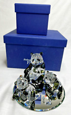 Swarovski Crystal Figure Panda Mother & Baby 2 Babies Endangered Family 5063690 picture