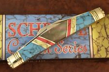 SCHRADE CLASSIC CUSTOM SERIES TURQUOISE BLACK LIP PEAR CONGRESS KNIFE NICE 15439 picture