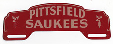 vintage license plate topper / Pittsfield Saukees / Illinois high school sports picture