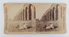Aqueduct of Claudius Near Rome Italy 1897 Stereoscopic Card picture