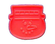 Hallmark COOKIE CUTTER Christmas Vintage SNOWMAN FACE RED 1977 MINI HARD Plastic picture