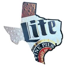 Vintage Miller Lite BEER Sign Tin TEXAS Brewery 24” x 24” picture