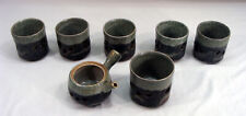 Vtg Lot 7 Japanese Somayaki Golden Horse Hearts Soma Crackle Tea Pot Cups Mugs picture