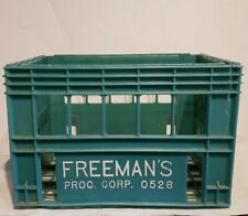 Freeman's Processing Corp Vintage Milk Crate Dairy Green Plastic Freemans picture