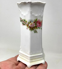 Antique Porcelain Hatpin Holder Handpainted Roses Shabby picture