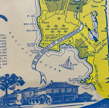 1950s Casa Munras Hotel Cottage Shop Restaurant Placemat Map Monterey Carmel Bay picture