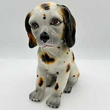 Spotted Dog Figure Made In Italy Hand Painted Ceramic Mantle Dog picture