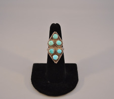Old Pawn Navajo Silver Ring - Turquoise  Size 6 1/2 picture